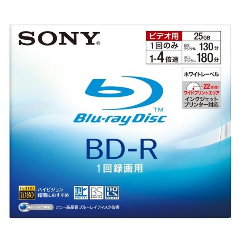 SONY ブルーレイディスク 録画用 BD-R 追記型 1層 4倍速 25GB 1枚パック ホワイトワイドプリントエリア採用 BNR1VBP その他録音用メディア
