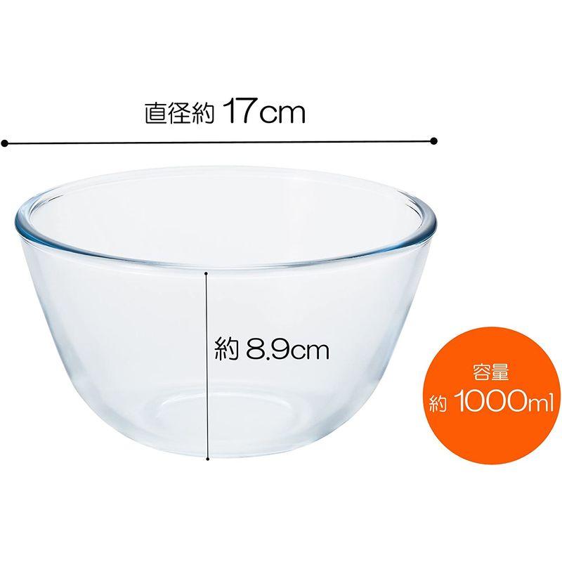 アデリア 耐熱ガラス ボウル ベイクック ミキシングボールS 1000ml 直径約17cm/電子レンジ・オーブン対応 H-3931|hooyuuhome|02