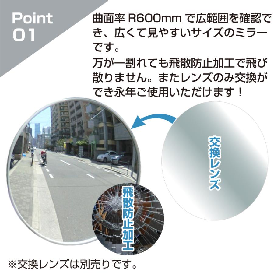 ガレージミラー 家庭用 丸型 310φ H鋼 H形鋼 はさみ込み 取付金具付
