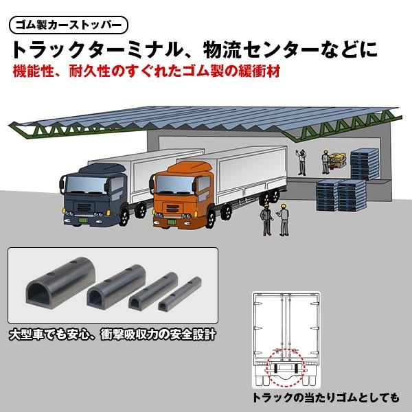 カーストッパー ターミナルラバー 30cm H100×W100 厚さ15mm D型 カーストッパー ターミナルラバー 30cm H100×W100 厚さ15mm D型