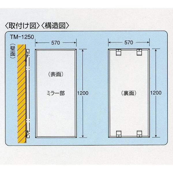 姿見ミラー アルミ製 角 1200×570ｍｍ 割れにくい アルミ枠 壁取付部品付き 全身鏡 シンプル おしゃれ 高品質 TM-1250 yh285｜hop4132｜02