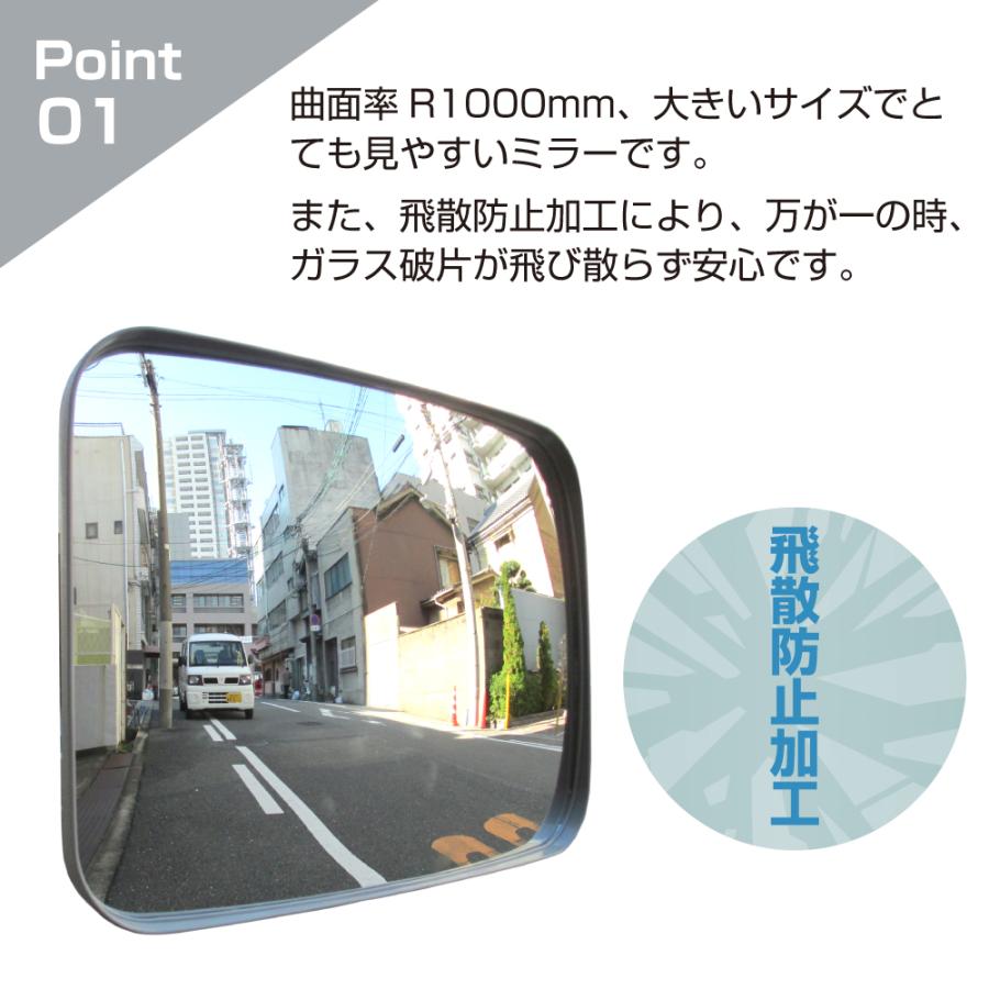 ガレージミラー 家庭用 ブロック 挟み込み 取付金具付 小型 角型 290×390mm グレー 50〜300mm ブロック塀 門扉 壁 駐車場 クランプ式 屋外 安全 爆買 yh609_1