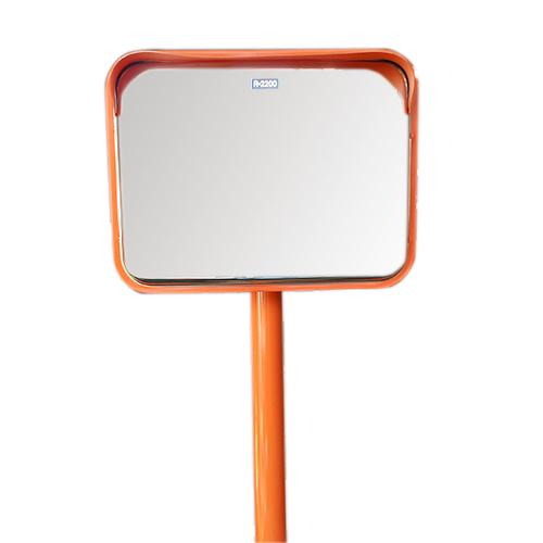 カーブミラー 角型 600×800mm 安全ミラー ステンレス製ミラー ポール付