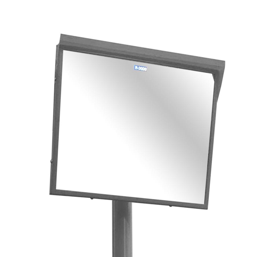 カーブミラー 角型 600×800mm 安全ミラー ポール付き 直柱 76.3φ
