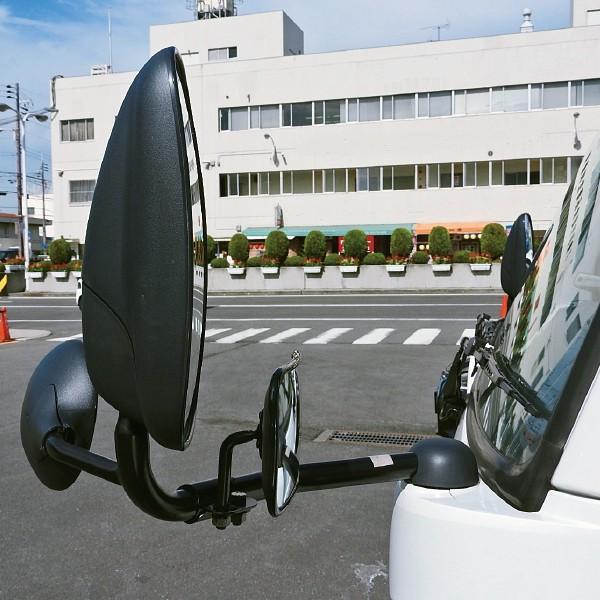 サイドステーミラー 黒 角型 155×88mm ステー トラック用 トラック