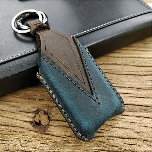 適用 ホンダ系 スマート キーケース キーカバー キーホルダー 本革 レザー アクセサリー HONDA ホンダ 専用 (青)