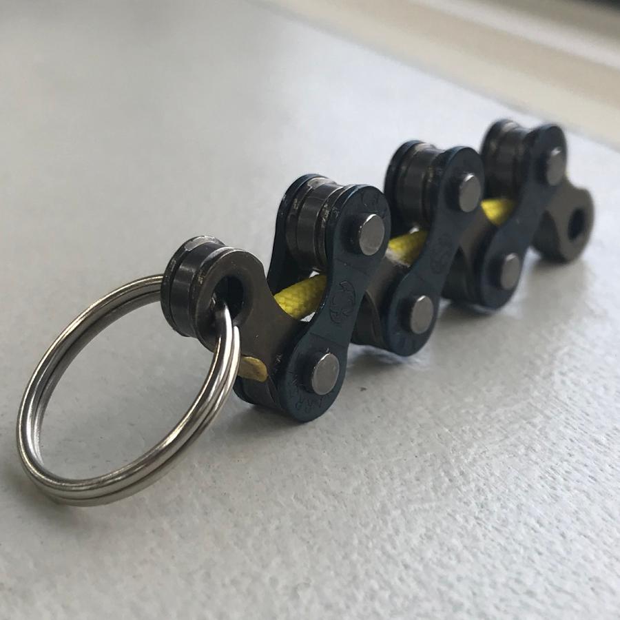 自転車チェーンキーホルダー ジグザグ イエロー アクセサリ kpsk083 | 