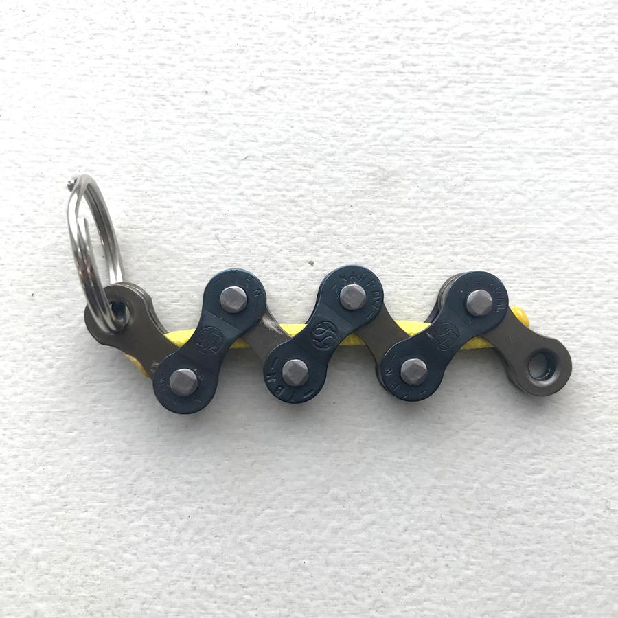 自転車チェーンキーホルダー ジグザグ イエロー アクセサリ kpsk083 |  | 01