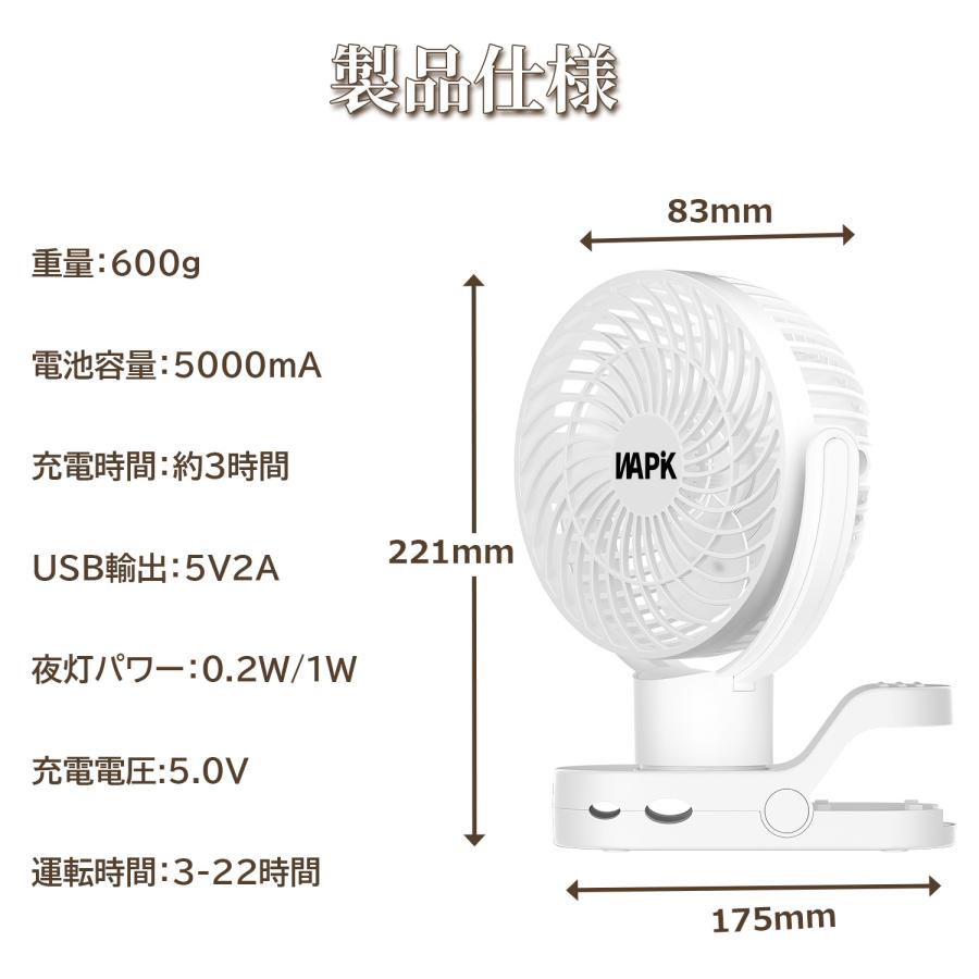 扇風機 卓上扇風機 首振り扇風機 リモコン付き 充電式 クリップ型 急速充電 超静音 送風機 熱中症対策 ファン 5000mAh  節電 省エネ プレゼント 超PayPay祭｜hope1993｜13