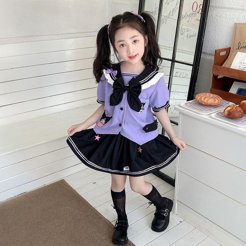 クロミちゃん ワンピース キッズ服 半袖トップス+スカート夏服