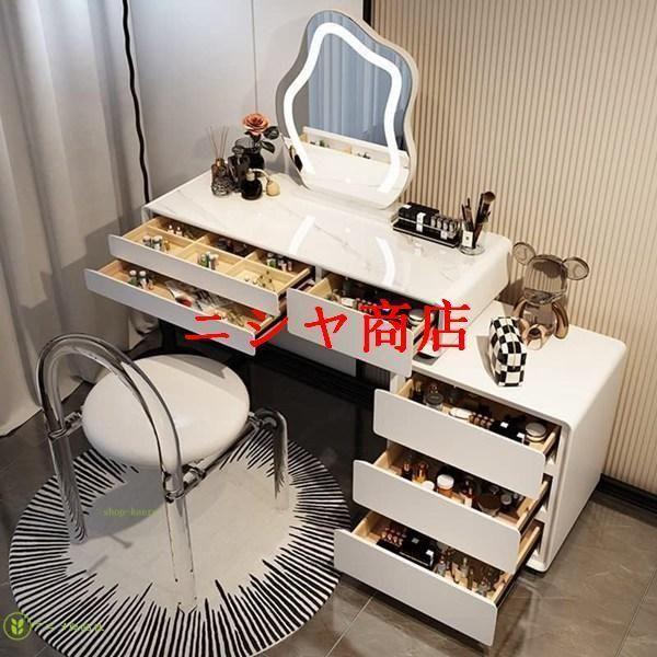 ドレッサー ホワイト 化粧台 クッション付 スツール 引き出し付 照明 ミラー付 鏡台 寝室 家具 模様替え 空?活用 室内用品 良好_5