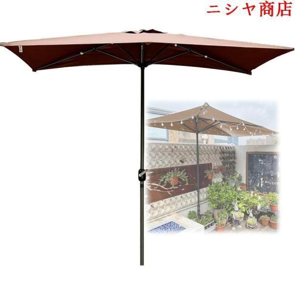 アウトドア ガーデンパラソル 日除け パラソル 長方形半分 半円 
