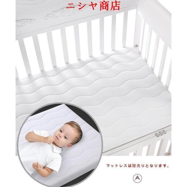 ベビーベッド 木製 すのこ 高さ調節 ベビー用品 出産祝い 添い寝 ゆりかご 子供用 新生児 赤ちゃん かや 蚊帳 キャスター付 ハイタイプ_18