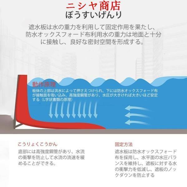 止水板 止水シート 防水シート 遮水 軽量 取付簡単 20-85cm 伸縮可能 高さ 90cm 洪水 防護 浸水 防止 台風 ゲリラ豪雨 水害 災害 対策 住宅 設備 資材_4