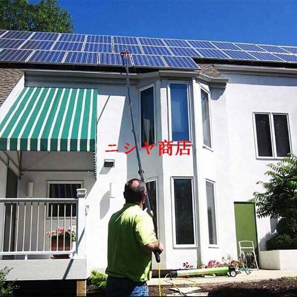 窓掃除ポール 給水式 伸縮ブラシ 拡張可能 クリーナー 温室 屋根 太陽光発電 ソーラーパネル 掃除 12-36フィート 住宅 設備 メンテナンス ツール 消耗品_2