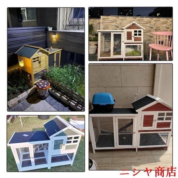 ウサギケージ うさぎ小屋 ラビットケージ 屋外 木製 鶏小屋 二層 チキン小屋 小動物 アパートメント フラット 換気 通気性 耐久性 庭_7