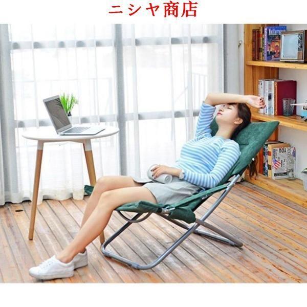 母の日実用▲お昼寝 椅子 ラウンジチェア 折りたたみ オフィスランチ休憩用チェア ポータブル 多機能チェア 四段高さ調整 冬夏に適用_4