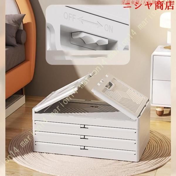 収納ボックス 折りたたみ コンテナ 押し入れ キャスター付き 衣装ケース 重ねる クローゼット ペットボトル 日用品 引っ越し おしゃれ_5
