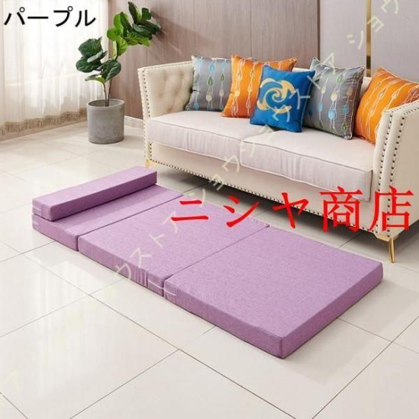 マットレス 折りたたみ ダブル 三つ折り 低反発 高反発 サポート 5.5cm 厚 プレミアム 柔らかさ 高密度 三つ折りマットレス 洗えるカバー_8