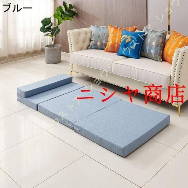 マットレス 折りたたみ ダブル 三つ折り 低反発 高反発 サポート 5.5cm 厚 プレミアム 柔らかさ 高密度 三つ折りマットレス 洗えるカバー_9