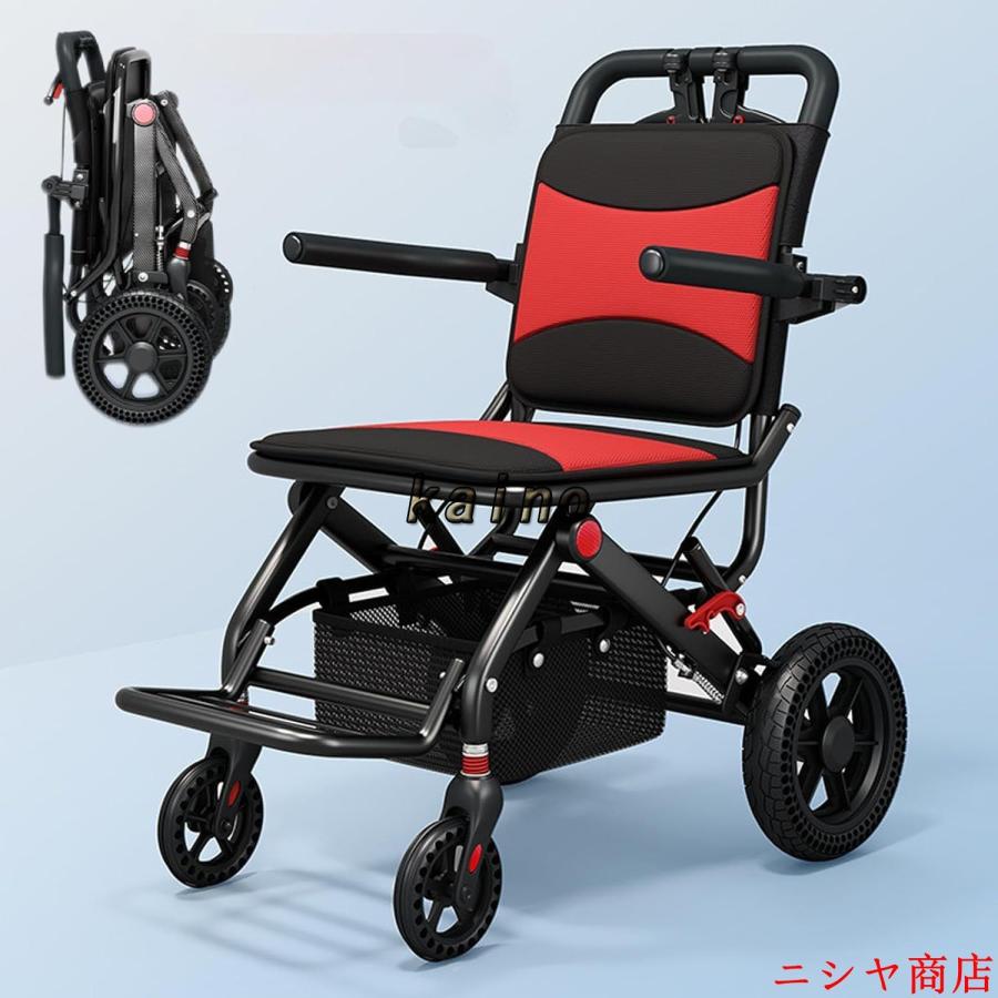 車椅子 介助用 折りたたみ 軽量 コンパクト 自立型 ノーパンクタイヤ 小型 収納 超軽量 簡易車椅子 旅行 外出 移動 補助 介護用品 車いす_6