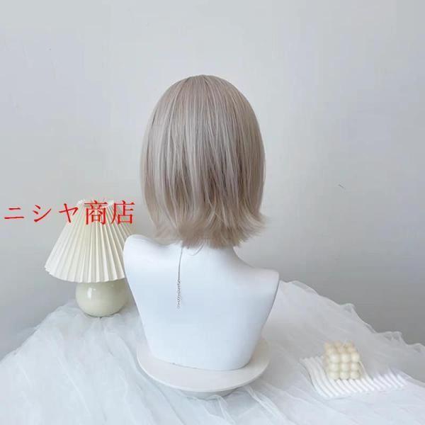 ウィッグ ロリータ ボブ ゆめかわ ピンク グラデーション ブラウン 原宿 内巻きカール コスプレ 仮装 変装 カツラ フルウィッグ 自然 かつら 用_3