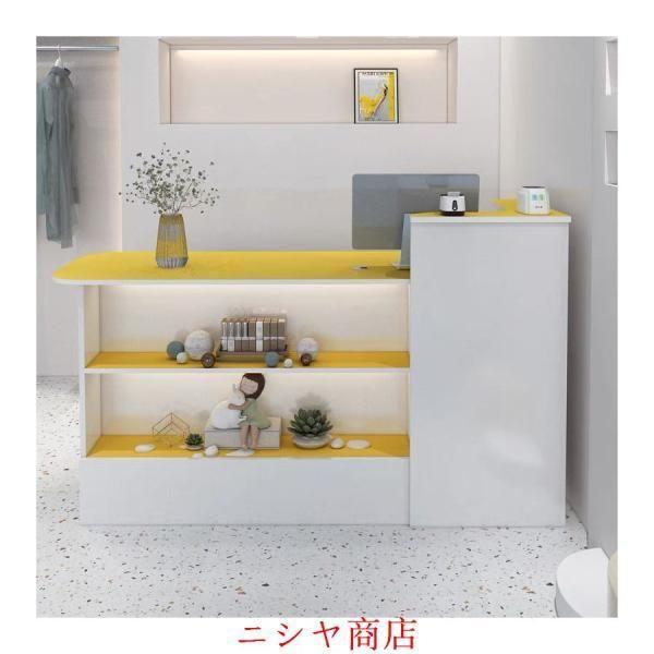 レジ カウンター 受付カウンターレジカウンター ショーケース付き カウンターテーブル おしゃれ オフィス受付台 北欧風 サイドキャビネット付き_31