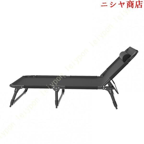 折りたたみベッド シングル コンパクト リクライニング 簡易ベッド 耐荷重160kg 折り畳み ベッド 三つ折り 枕つき 調節可能 おしゃれ ポータブル 6脚サポート_2