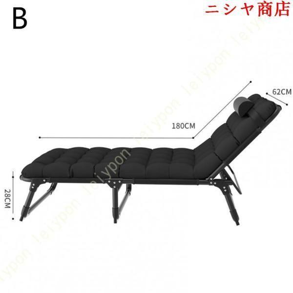折りたたみベッド シングル コンパクト リクライニング 簡易ベッド 耐荷重160kg 折り畳み ベッド 三つ折り 枕つき 調節可能 おしゃれ ポータブル 6脚サポート_4