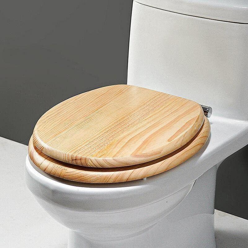 便座 無垢材便座 便器トイレ便座交換 上部固定便座 ゆっくり落ちる 洋式トイレ 和式便器 便座交換 工具不要 簡単取付 調節可能なステンレスヒンジ U/V/O型便座_2