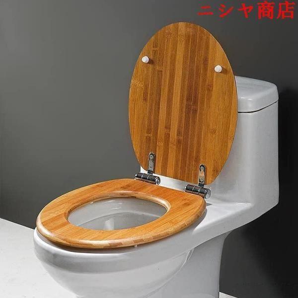 便座 無垢材便座 便器トイレ便座交換 上部固定便座 ゆっくり落ちる 洋式トイレ 和式便器 便座交換 工具不要 簡単取付 調節可能なステンレスヒンジ U/V/O型便座_5