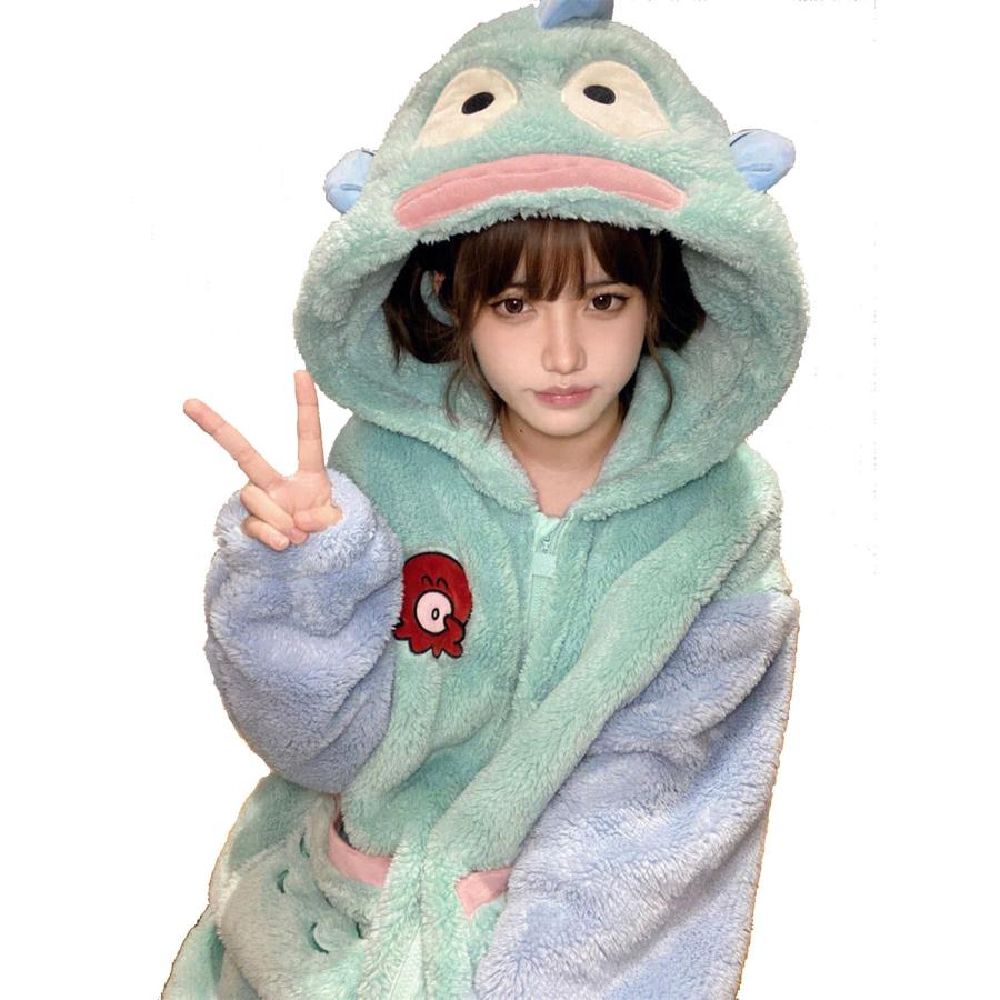 ハンギョドン パジャマ 着ぐるみ フランネル ロンパース 秋 冬 ルーム