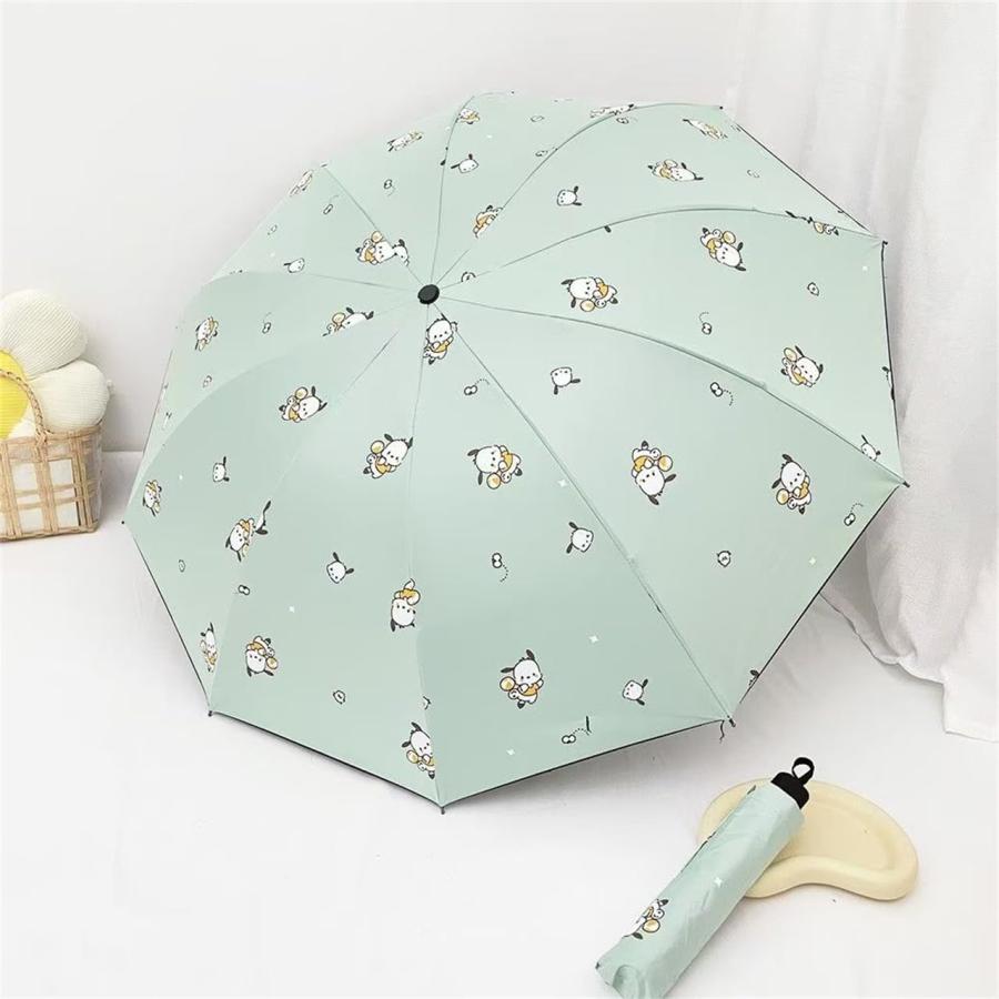 ポチャッコ 傘 折りたたみ傘 10本骨 風に強い 日常 可愛い 学生用 子供用 晴雨兼用 日焼け止め 遮光 遮熱 コンパクト 紫外線遮断 収納ポーチ付き の商品画像