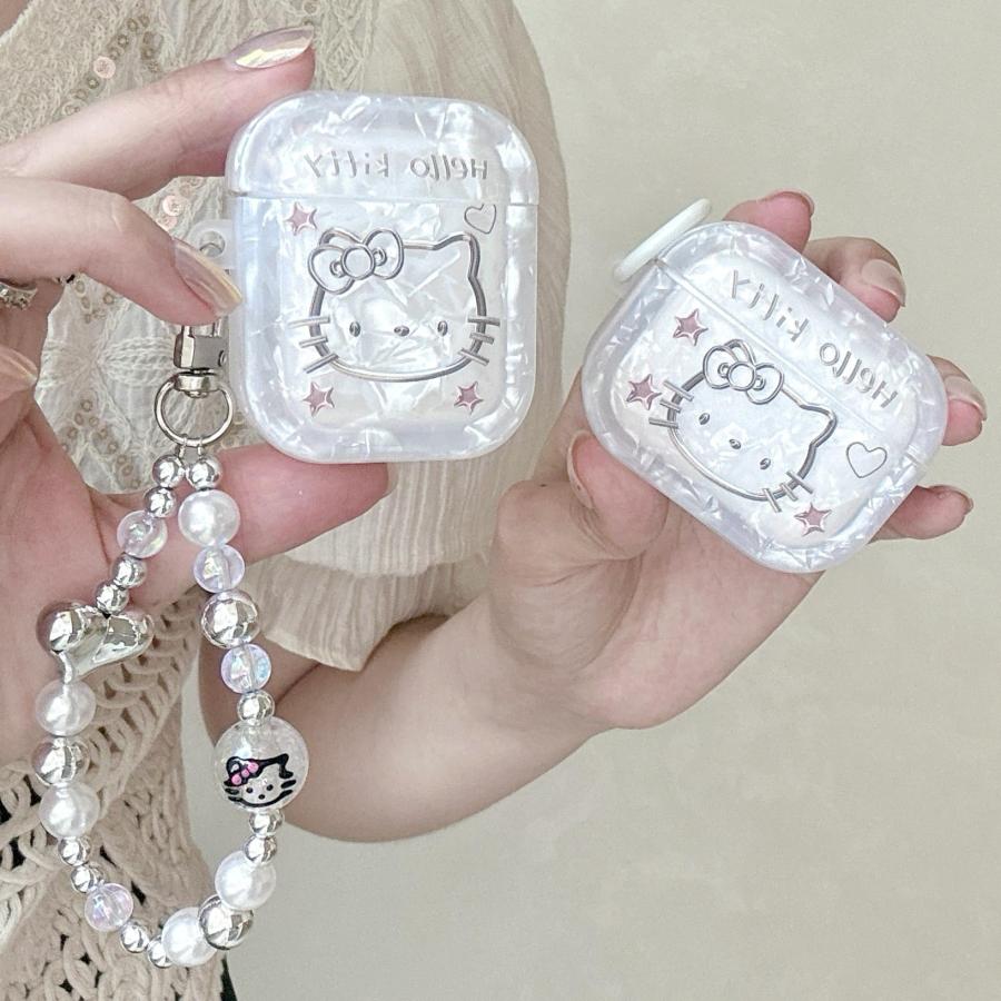 ストラップ付き キティちゃん airpods4ケース airpods proケース