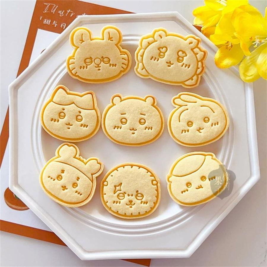 8点セット クッキー型抜き ちいかわ ハチワレ うさぎ モモンガ ハチワレ DIY焼き型 可愛い 手作り お菓子型 かわいい 家庭用 日常用 クッキーの型 | 