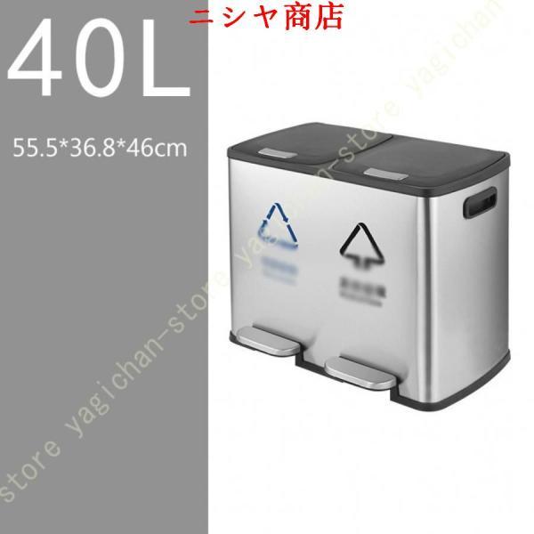 ごみ箱 分別 ペダル式 足踏み おしゃれ キッチン 60リ90リットル ふた付き リビング ステンレス ゴミ箱 ペダル式 2x30L ペダル式 3x30Lステンレス 蓋付きの画像
