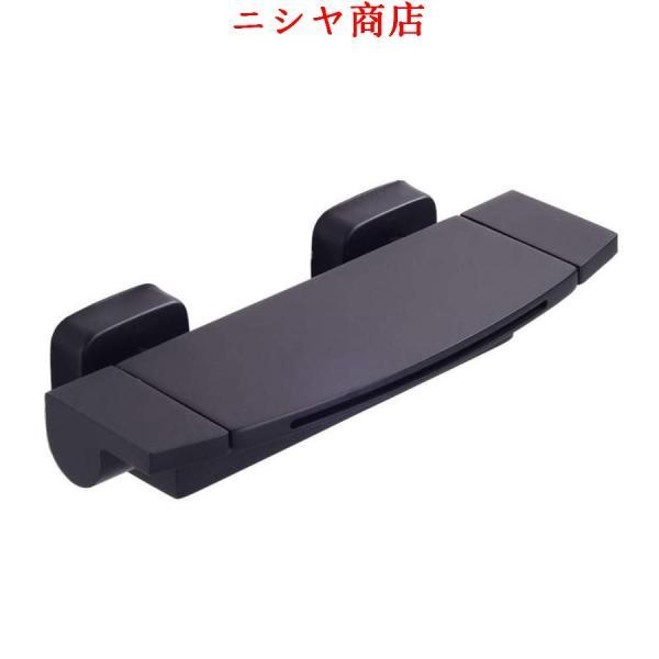 浴槽の蛇口 壁には滝バスタブ浴室の蛇口ブラックバスタブ蛇口ホット＆コールドシャワーをマウント (色 : Black Size : Free size)_3