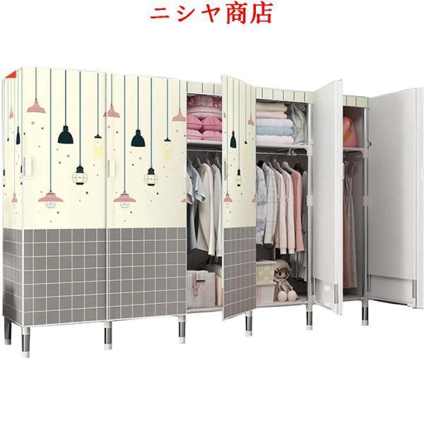 ワードローブ カバー付き クローゼット ハンガーラック 衣類収納 洋服ダンス 大容量 オーガナイザー ワードローブ キャンバスワードローブ 大きな布地のワードロ_3