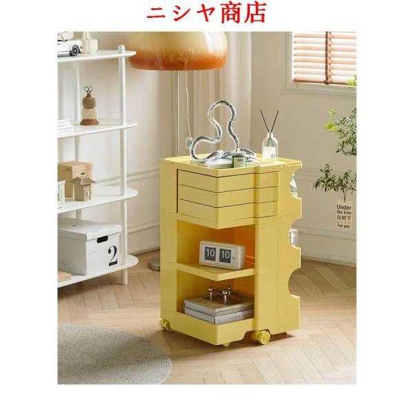 ワゴン 引き出しを動かす サイドテーブル 収納ラック キャスター付き モダン オフィス サイト収納 おしゃれ デザイナーズ ワゴン キッチン スリム 3段
