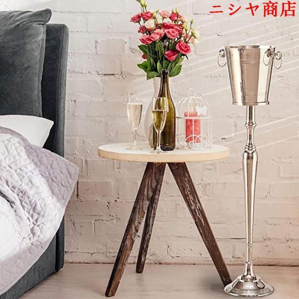 シャンパンクーラー アイスバケツ、ホームパブ、シャンパンバケツ、アイスバケツ、トング用バーアクセサリースタンドスチール製アイスキューブコンテナクーラー_2