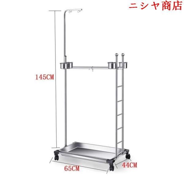 ペットバードケージステンレススチールオウムバードケージスタンド大型バードスタンド生息地バードハウスバードスタンド4輪バードケージ A_3