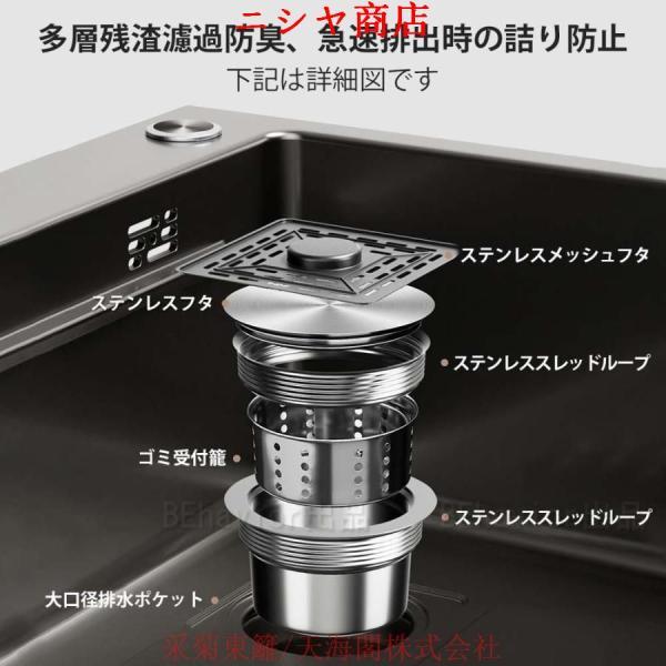 シンク ステンレスシンク 流し台 一槽シンク 大判 SUS304 ナノ 
