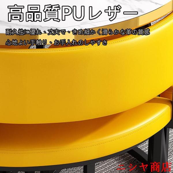 丸テーブルセット4人用 ダイニングセット 食卓セット ダイニングルームとキッチン用 モダンデザインテーブルと椅子セットホームキッチン 4人掛けカフェテーブルの画像