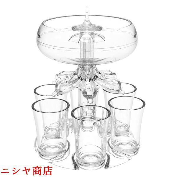 ショットグラスディスペンサー、食品グレードのプレキシグラスショットディスペンサーキット6ショットグラスを備えた酒注ぎ器充填ツール、カクテルホームバー楽