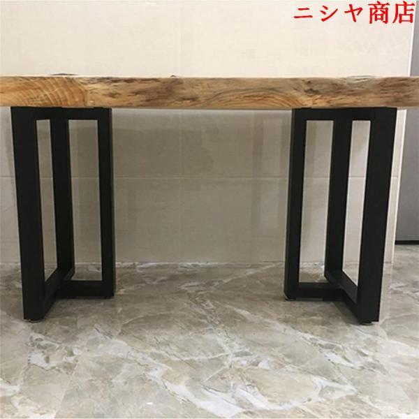 2枚 テーブル 脚 ハイタイプ DIY アイアンレッグ 調整ネジ 四角 付け替え DIY 座卓用 椅子用脚 会議テーブルスタンドデスク脚 メタル机の足_5