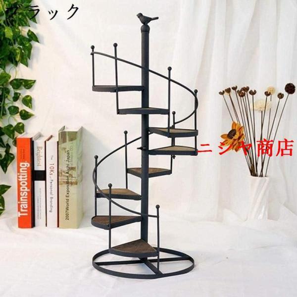 フラワーポット棚鉄金属螺旋階段ディスプレイスタンド8層ヨーロッパの