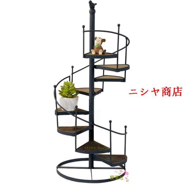 フラワーポット棚鉄金属螺旋階段ディスプレイスタンド8層ヨーロッパの