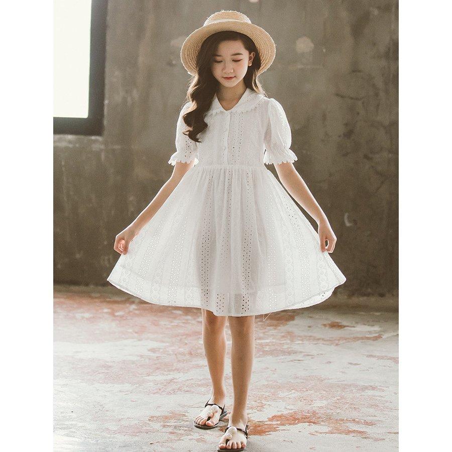 ワンピースキッズ子供服女の子夏キッズワンピース半袖ワンピース綿白無地子供ドレスジュニアお姫様おしゃれ可愛いカジュアル新品150cm160cm Hayrgaosxi ベビー キッズ マタニティ Panamericanschool Pa Net