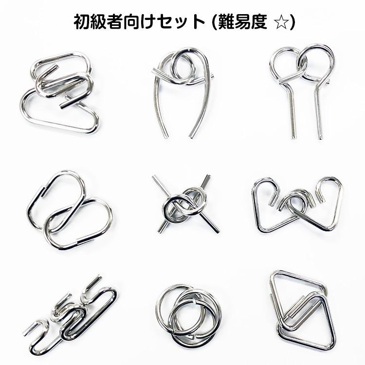 知恵の輪9点セット 初級/中級/上級/超上級向け 選べる難易度 メタル製