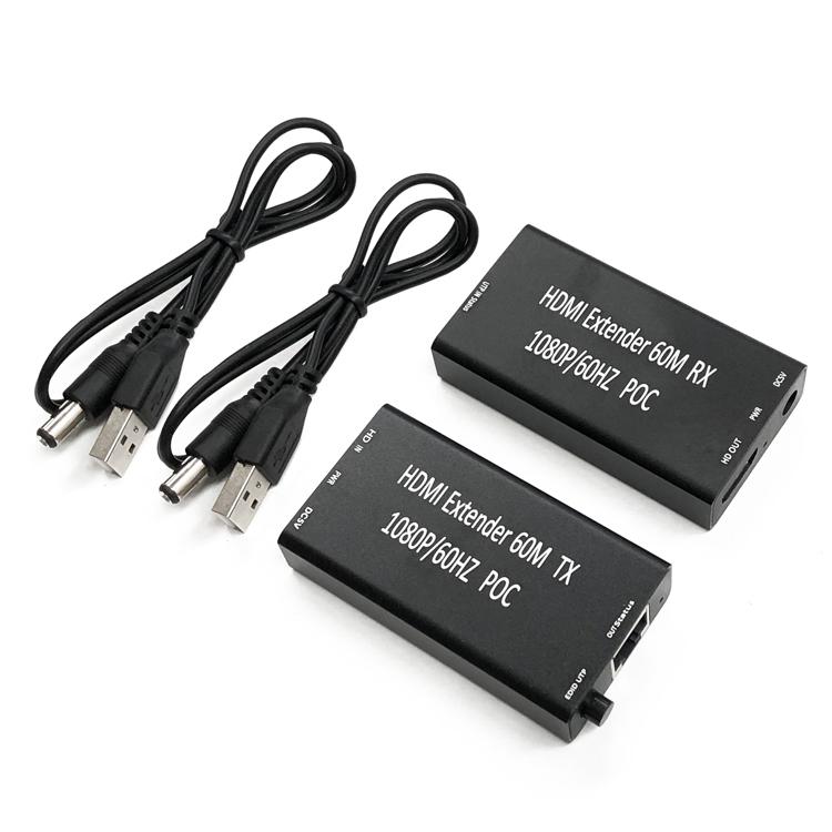 HDMI延長器 HDMI信号を60mまで延長可能 LANケーブル経由 受信機/送信機